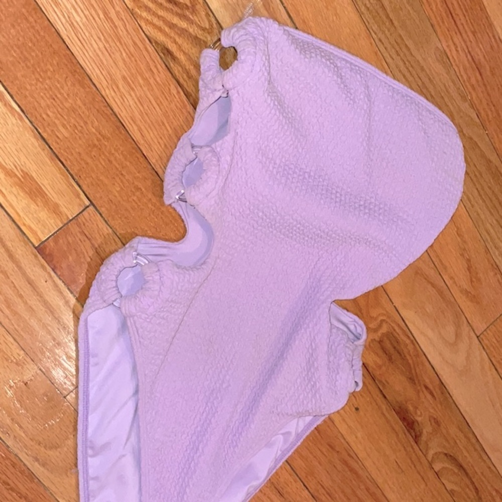 One piece lavender bathing suit